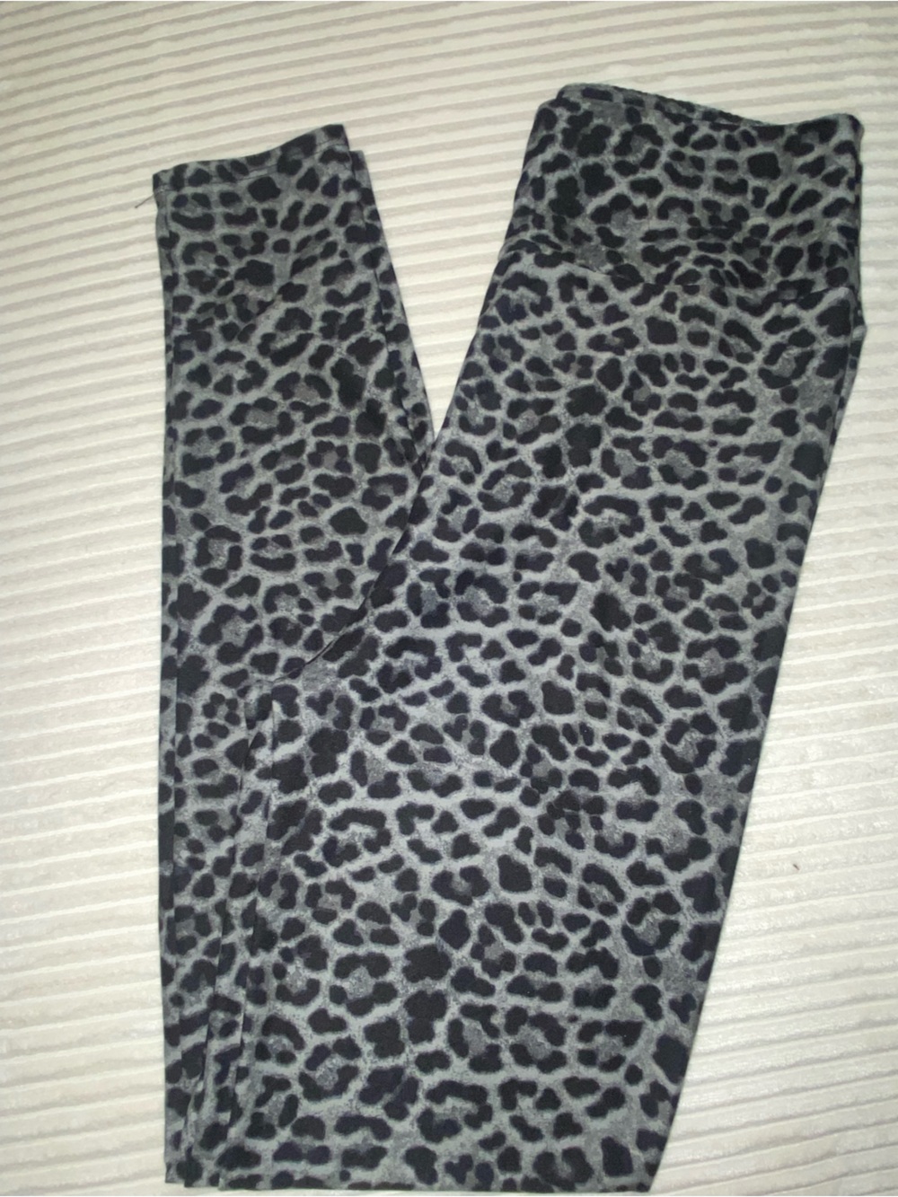 Grey and Black Leopard Print Leggings